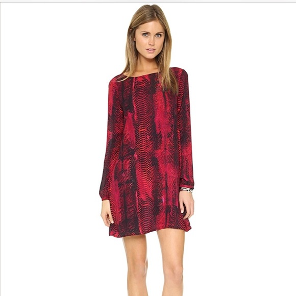 Red Snake Print Dress